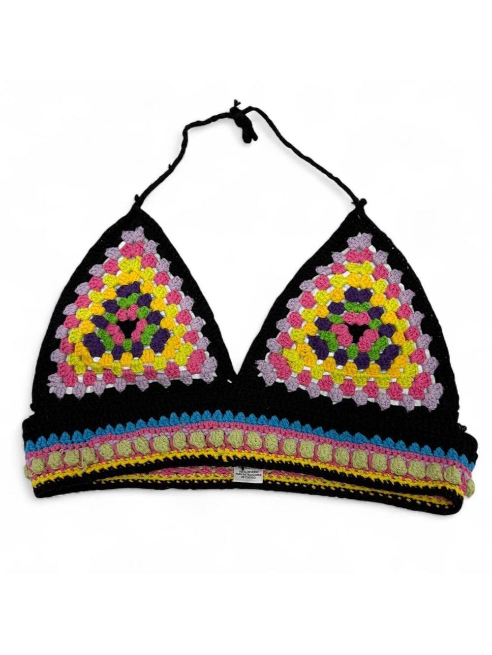 En Creme crochet halter top